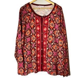 ISAAC MIZRAHI LIVE! Women’s Lightweight Cardigan Size 3X Multi Colored